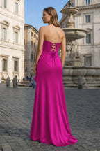 Sweetheart Orange Mermaid Long Party Dress with Slit - Curvevia