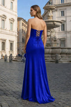 Sweetheart Orange Mermaid Long Party Dress with Slit - Curvevia