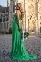 Royal Blue - One Shoulder Sheath Lace Appliqued Evening Dress With Cutout - Curvevia