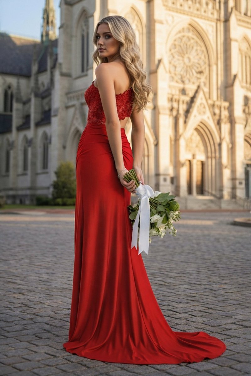 Royal Blue - One Shoulder Sheath Lace Appliqued Evening Dress With Cutout - Curvevia
