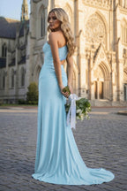 Royal Blue - One Shoulder Sheath Lace Appliqued Evening Dress With Cutout - Curvevia