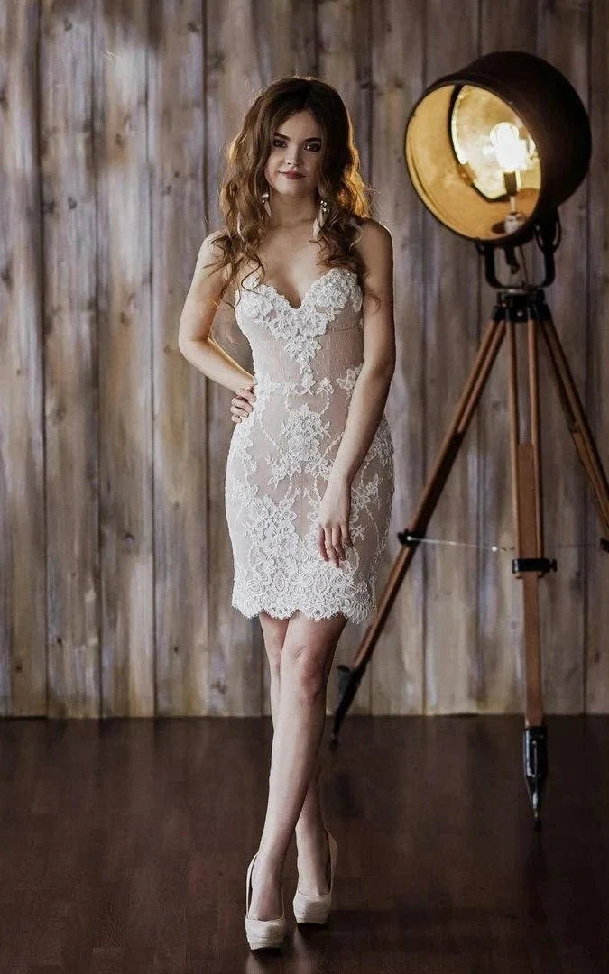 Detachable Floral Princess A-Line Boho Lace Wedding Dress Elegant Chic Sweetheart Court Train Ball Gown - Curvevia
