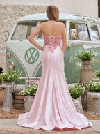 Mermaid Sweetheart Lace Satin Black Evening Dress with Slit - Curvevia