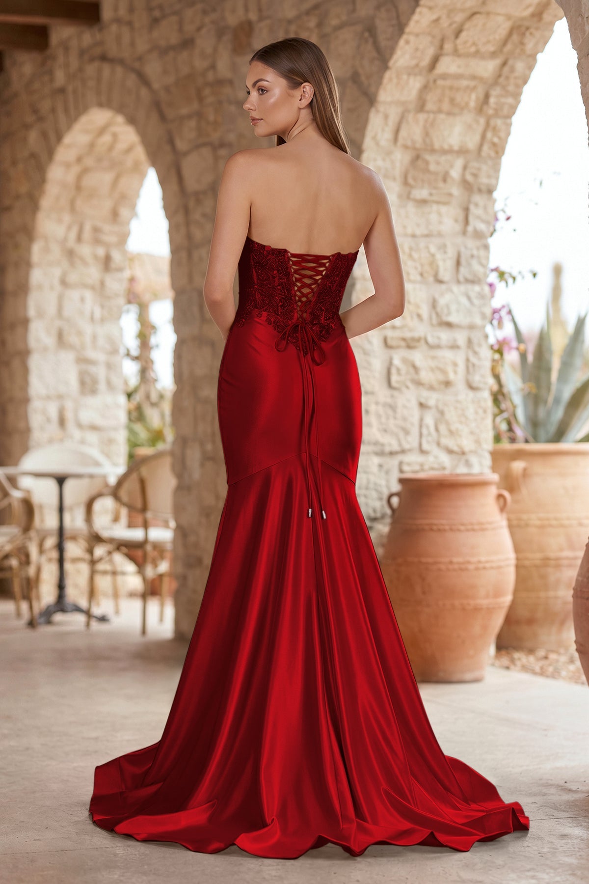 Mermaid Sweetheart Lace Satin Black Evening Dress with Slit - Curvevia