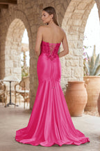 Mermaid Sweetheart Lace Satin Black Evening Dress with Slit - Curvevia
