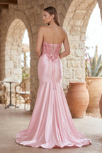 Mermaid Sweetheart Lace Satin Black Evening Dress with Slit - Curvevia