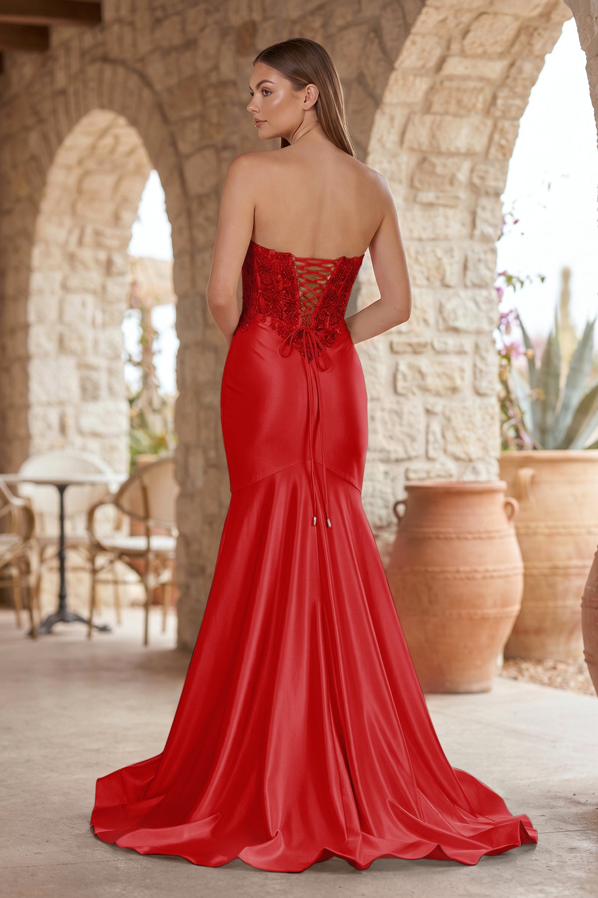Mermaid Sweetheart Lace Satin Black Evening Dress with Slit - Curvevia