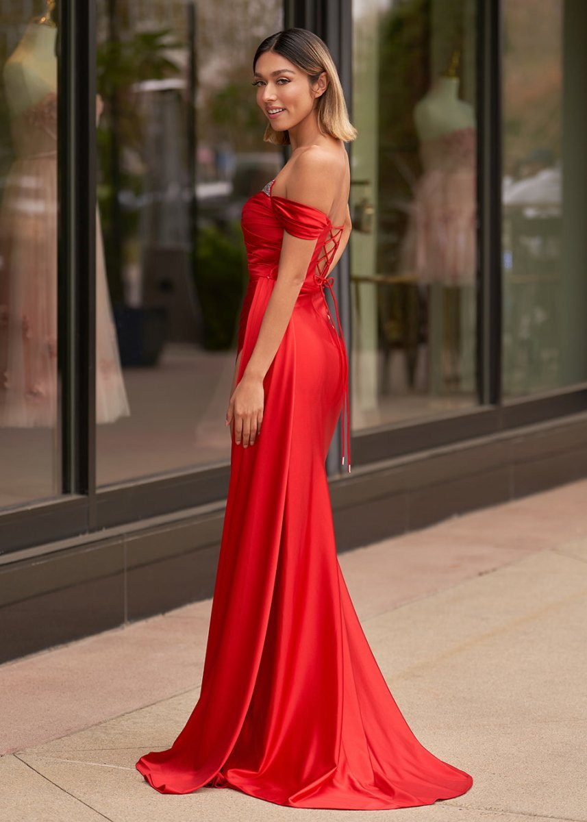 Mermaid Satin Long Prom Dress with Slit - Curvevia