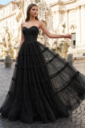 Sweetheart Fuchsia Beaded Ruffles Tulle Mother of the Bride Dress - Curvevia