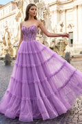 Sweetheart Fuchsia Beaded Ruffles Tulle Mother of the Bride Dress - Curvevia