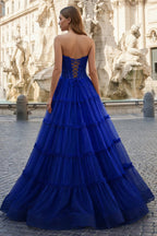 Sweetheart Fuchsia Beaded Ruffles Tulle Mother of the Bride Dress - Curvevia