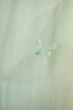 Elegant 3D Flowery Sage Green Tulle Fairy Ball Gown - Curvevia