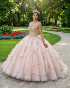 Ball Gown Organza Sweetheart Pink Quinceanera Dress - Curvevia