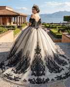 Soraya |  Spaghetti Straps Embroidery Lace Quinceanera Dresses - Curvevia