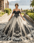 Soraya |  Spaghetti Straps Embroidery Lace Quinceanera Dresses - Curvevia
