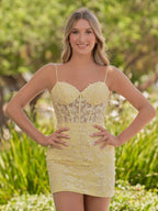 Pink Spaghetti Straps Tight Short Homecoming Dress with Appliques - Curvevia