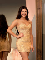 Pink Spaghetti Straps Tight Short Homecoming Dress with Appliques - Curvevia