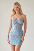 Sheath Lace Corset Homecoming Dress - Curvevia