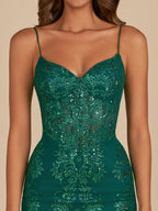 Dark Green Bodycon Sweetheart Sequined Corset Mini Homecoming Dresses - Curvevia