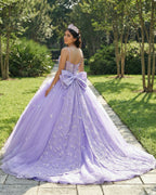 Spaghetti Straps Quinceanera Dresses Ball Gown with Butterfly Appliques and Bowknot - Curvevia