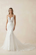 Fairy Mermaid Sweetheart Lace Wedding Dresses with Appliques - Curvevia