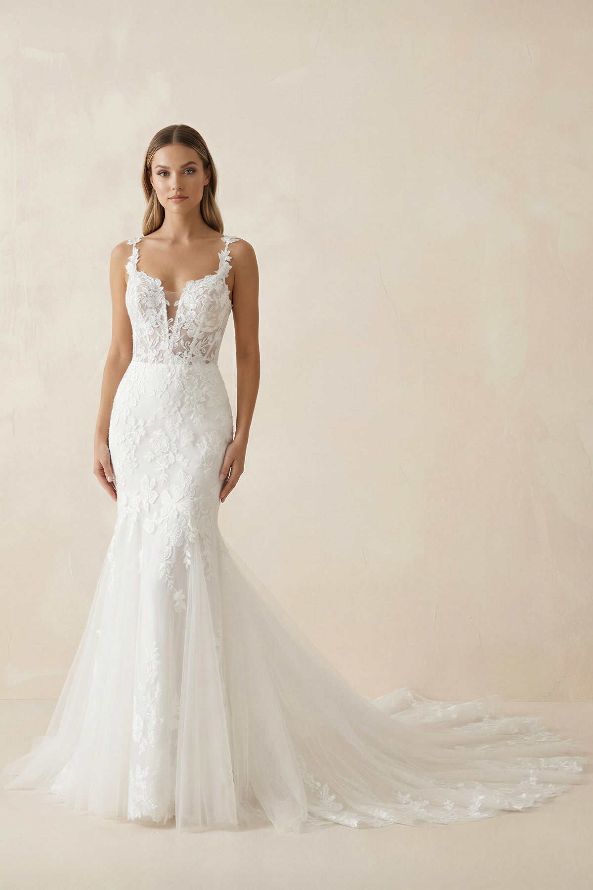 Fairy Mermaid Sweetheart Lace Wedding Dresses with Appliques - Curvevia