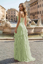 Pink Sheath Strapless Chiffon Long Wedding Guest Dress With Ruffles - Curvevia