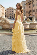 Pink Sheath Strapless Chiffon Long Wedding Guest Dress With Ruffles - Curvevia