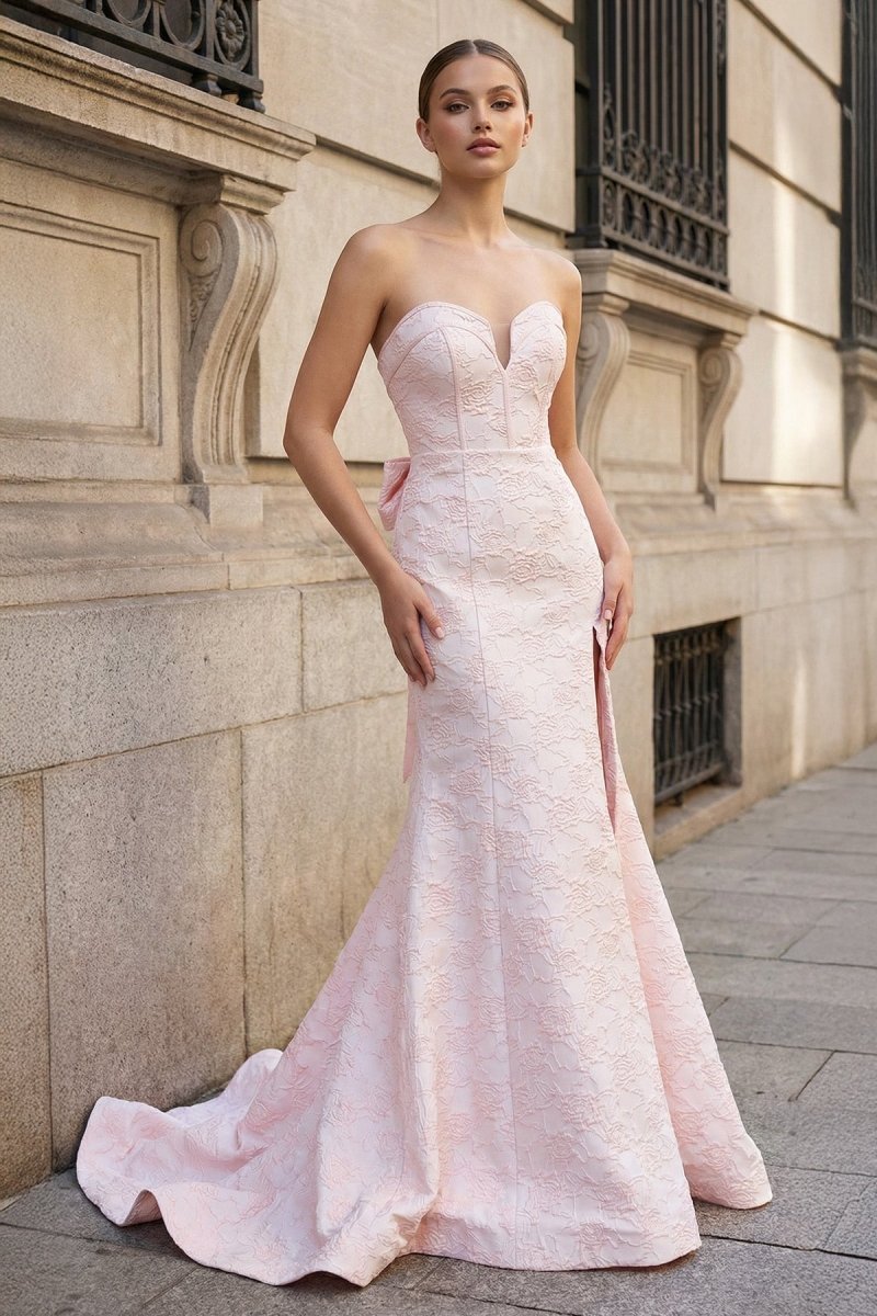 Sweetheart Floral Printed Mermaid Prom Dress With Split - Curvevia