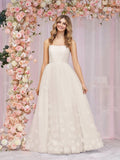 A-line Spaghetti Straps Pink Tulle Evening Dress - Curvevia