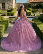 Floral Lace Sweetheart Corset Ball Gown Quinceañera Dress - Curvevia