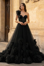 Hot Pink Ball Gown One-Shoulder Tulle Prom Dresses - Curvevia