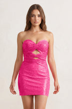 Orange Sheath Sweetheart Sequined Cut Out Short Homecoming & Cocktail Dresses - Curvevia