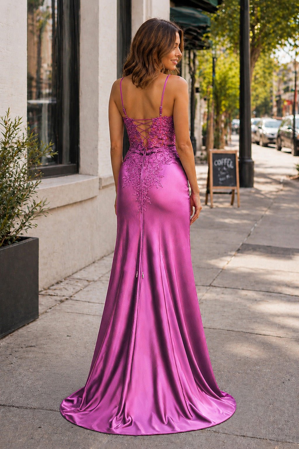 Sheath Black Long Appliques Evening Dress - Curvevia
