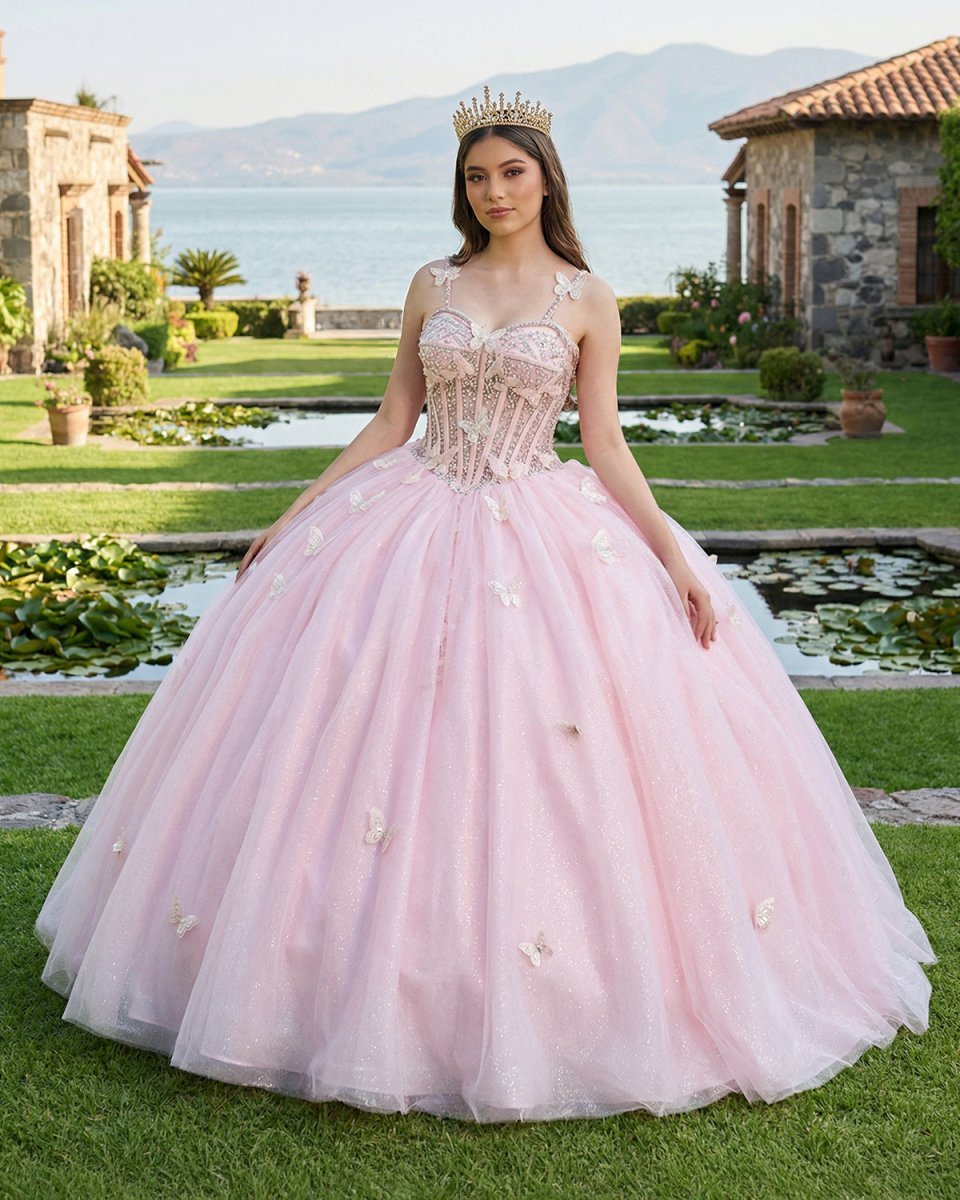 Pink Ball Gown Tulle Sweetheart Quinceanera Dress - Curvevia