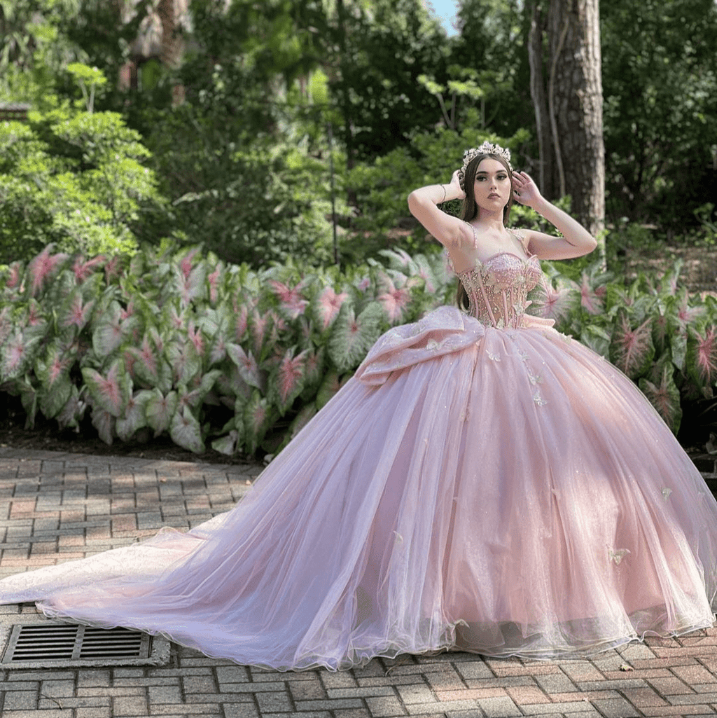 Pink Ball Gown Tulle Sweetheart Quinceanera Dress - Curvevia