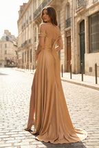 Mermaid Satin Long Prom Dress with Slit - Curvevia