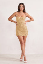 Pink Sparkly Sequin Sheath Bow Spaghetti Straps Homecoming Dress - Curvevia