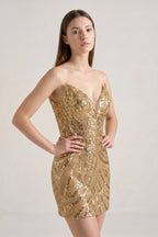 Black Strapless V Neck Sequins Bodycon Short Homecoming Dresses - Curvevia