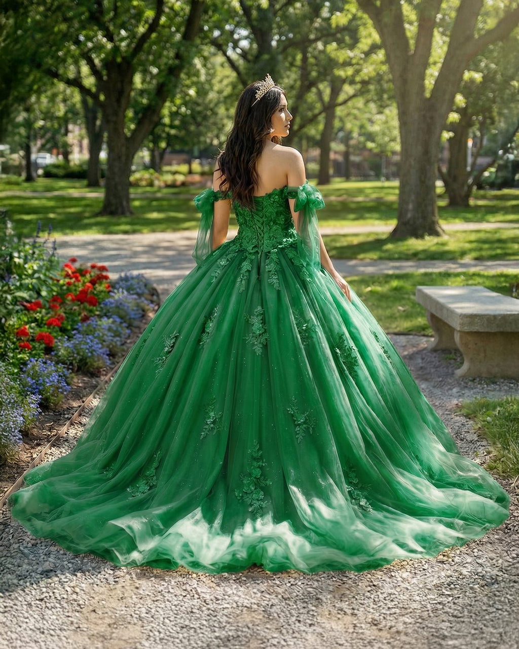 Gold Off Shoulder Tulle Quinceanera Dresses With Lace Appliques - Curvevia