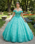 Quinceanera Dress V-neck Sequined Evening Party Dresses Off-the-shoulder - Curvevia