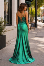 Sheath Black Long Appliques Evening Dress - Curvevia