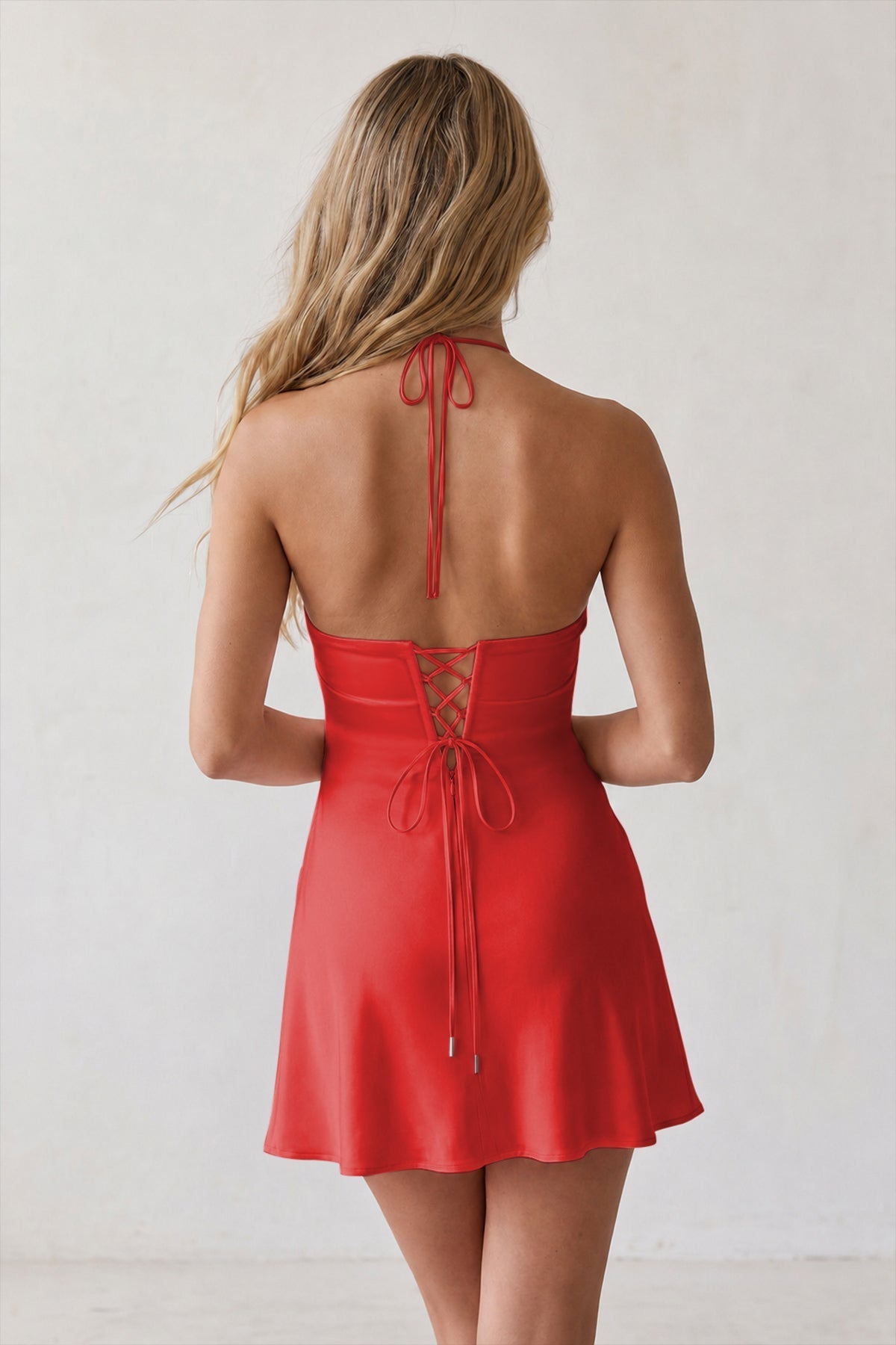 Halter Satin Sheath 3D Flower Homecoming Dress - Curvevia