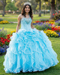Halter Tulle Ball Gown Quinceanera Dresses With Rhinestones - Curvevia
