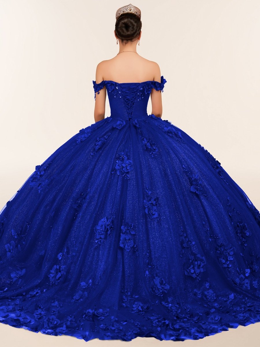 Ball Gown Organza Off The Shoulder Burgundy Quinceanera Dress - Curvevia