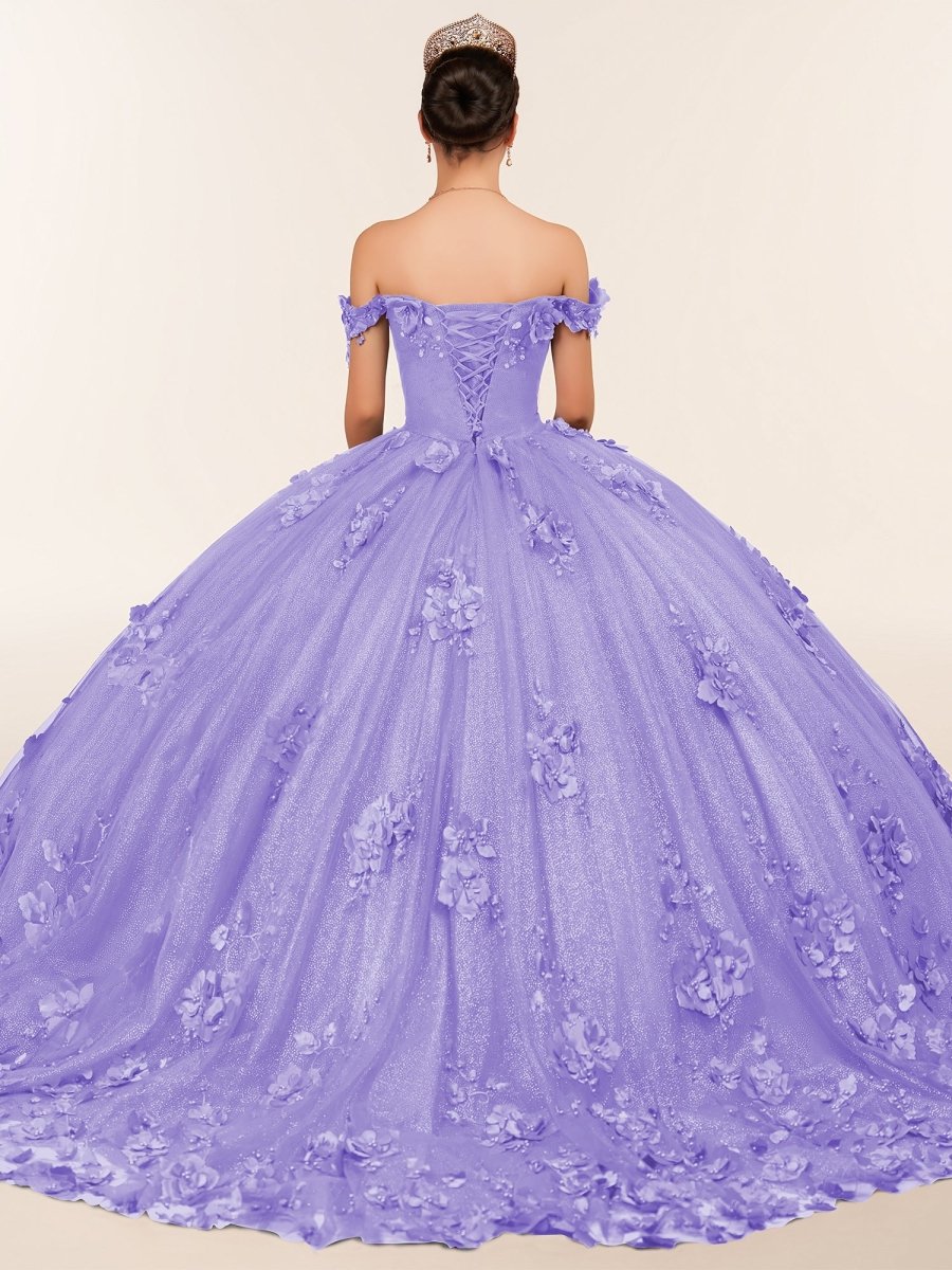 Ball Gown Organza Off The Shoulder Burgundy Quinceanera Dress - Curvevia