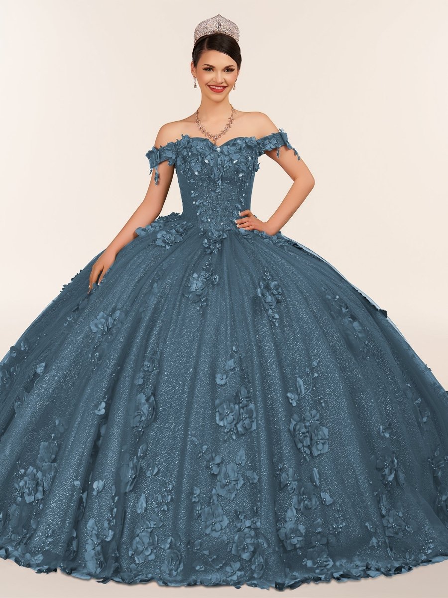 Ball Gown Organza Off The Shoulder Burgundy Quinceanera Dress - Curvevia