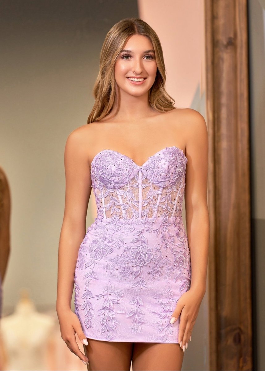 Tight Short Homecoming & Cocktail Dresses with Appliques - Curvevia