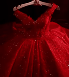 Dark Green Off The Shoulder Ball Gown Sequined Quinceanera Dress - Curvevia