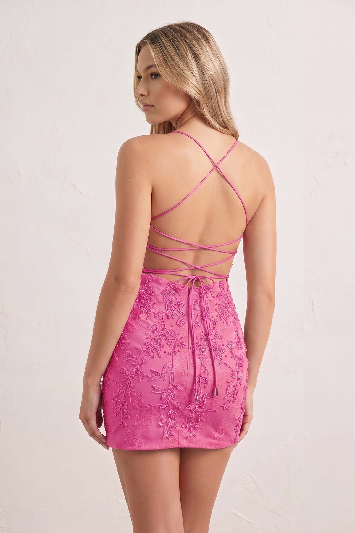 Sheath Spaghetti Straps Lace Short Homecoming Dresses - Curvevia
